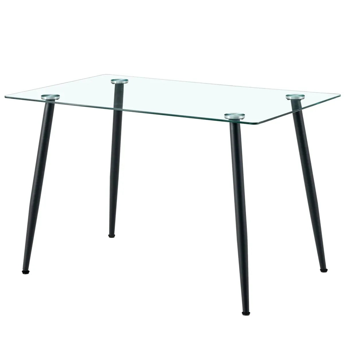 Modern Glass Dining Table Set With Four Teddy Velvet Chairs - Omega Lifestyles