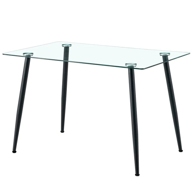 Modern Glass Dining Table Set With Four Teddy Velvet Chairs - Omega Lifestyles