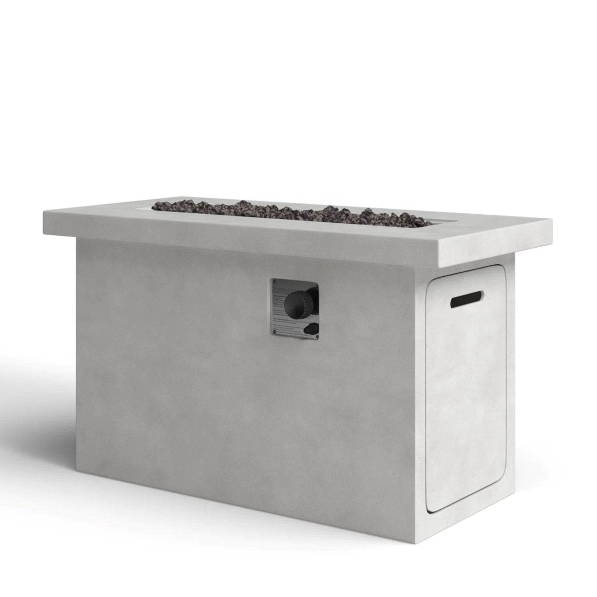 Modern Gray Concrete Propane Outdoor Fire Pit Table - Omega Lifestyles