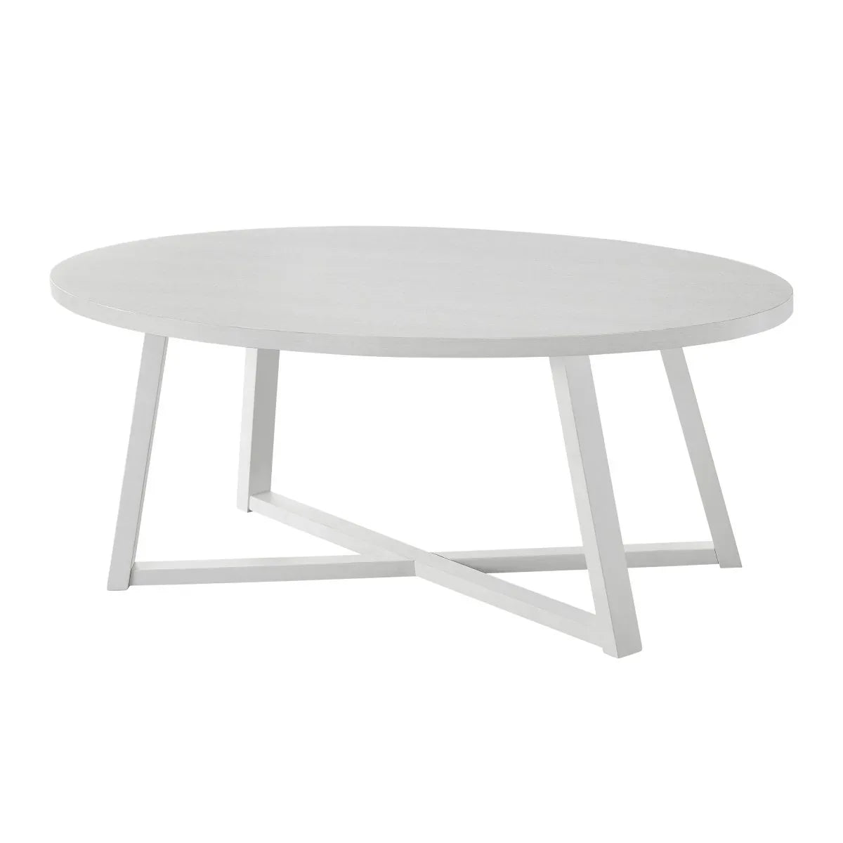 Modern Harmony White Wood Oval Coffee Table - Omega Lifestyles