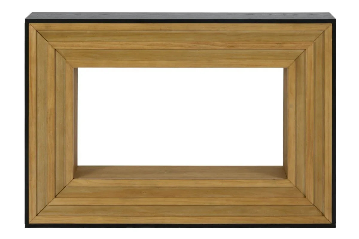 Modern Layered Wood Frame Natural MDF Console Table - Omega Lifestyles