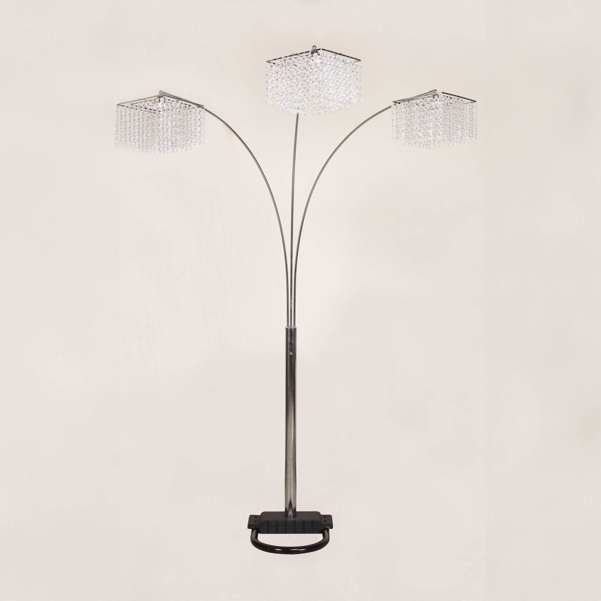 Modern Multi-Head Crystal Accents Arc Floor Lamp - Sleep Galleria