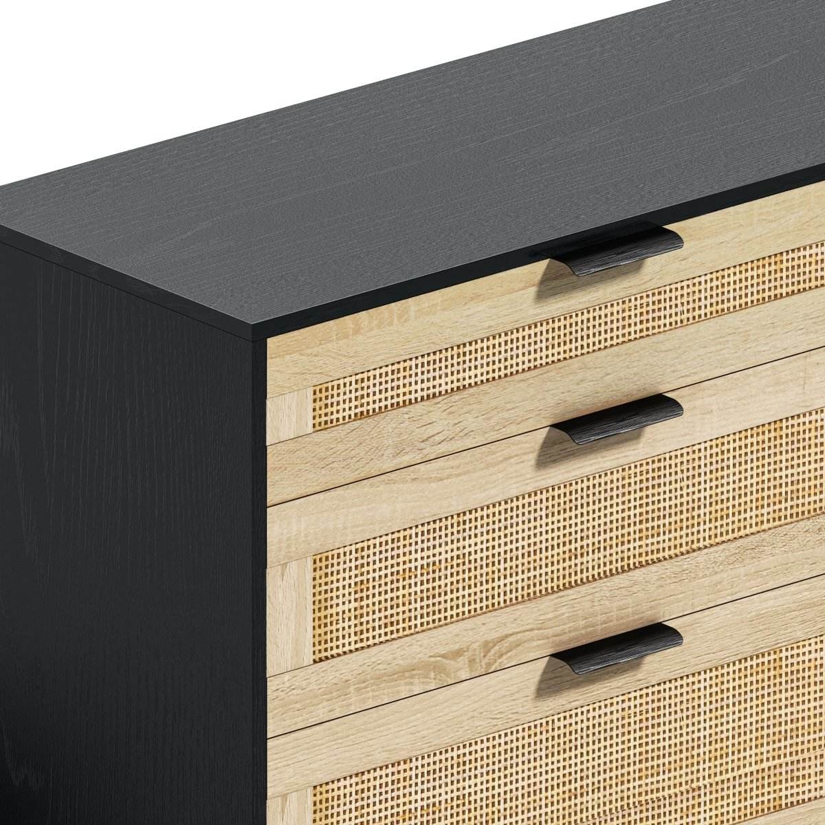 Modern Natural Rattan 6-Drawer MDF Dresser - Sleep Galleria