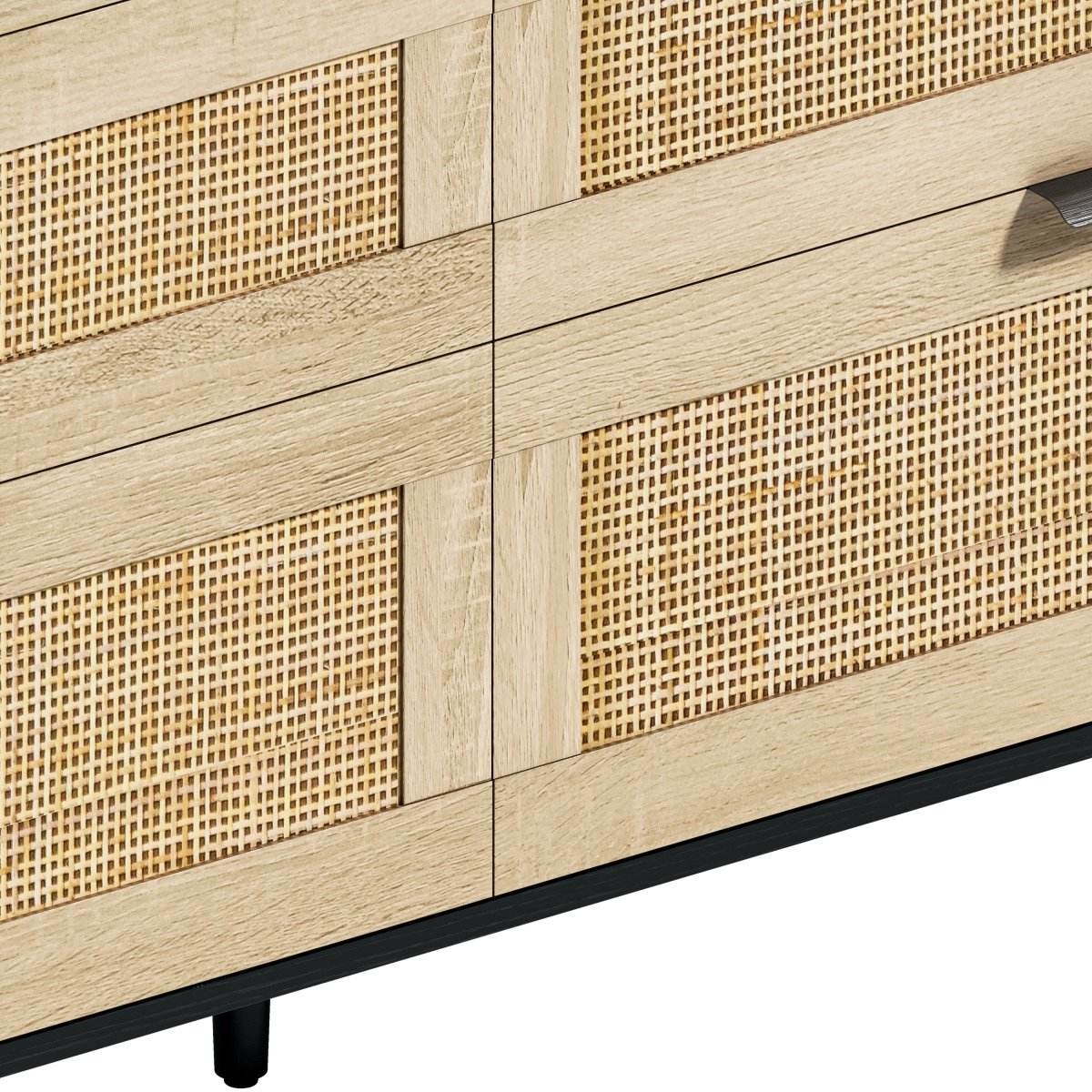 Modern Natural Rattan 6-Drawer MDF Dresser - Sleep Galleria