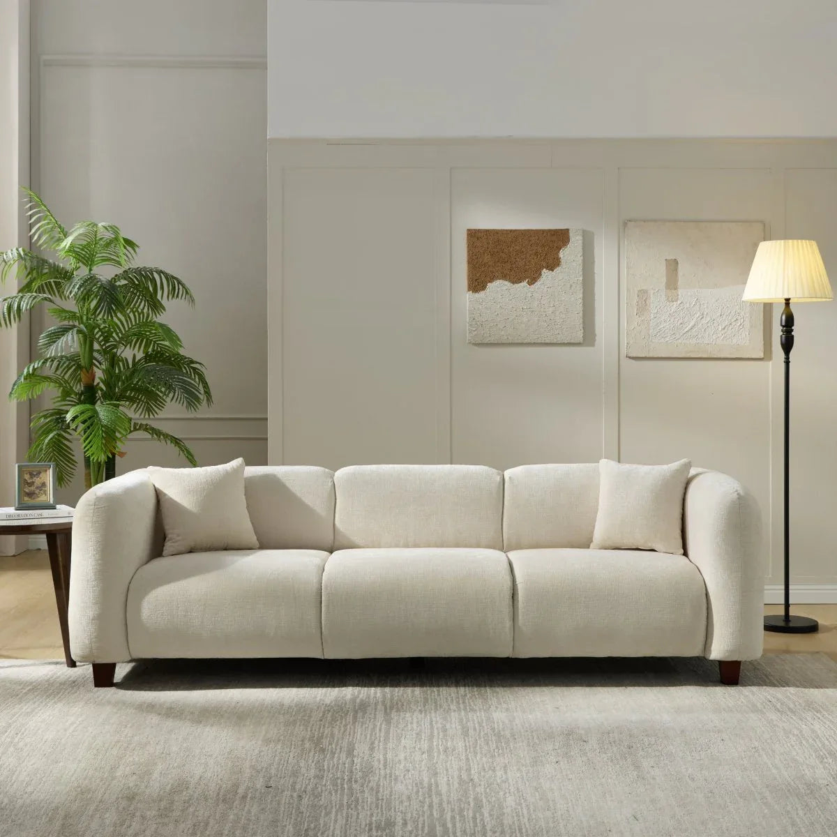 Modern Oversized 3-Seater Upholstered Chenille Sofa - Omega Lifestyles