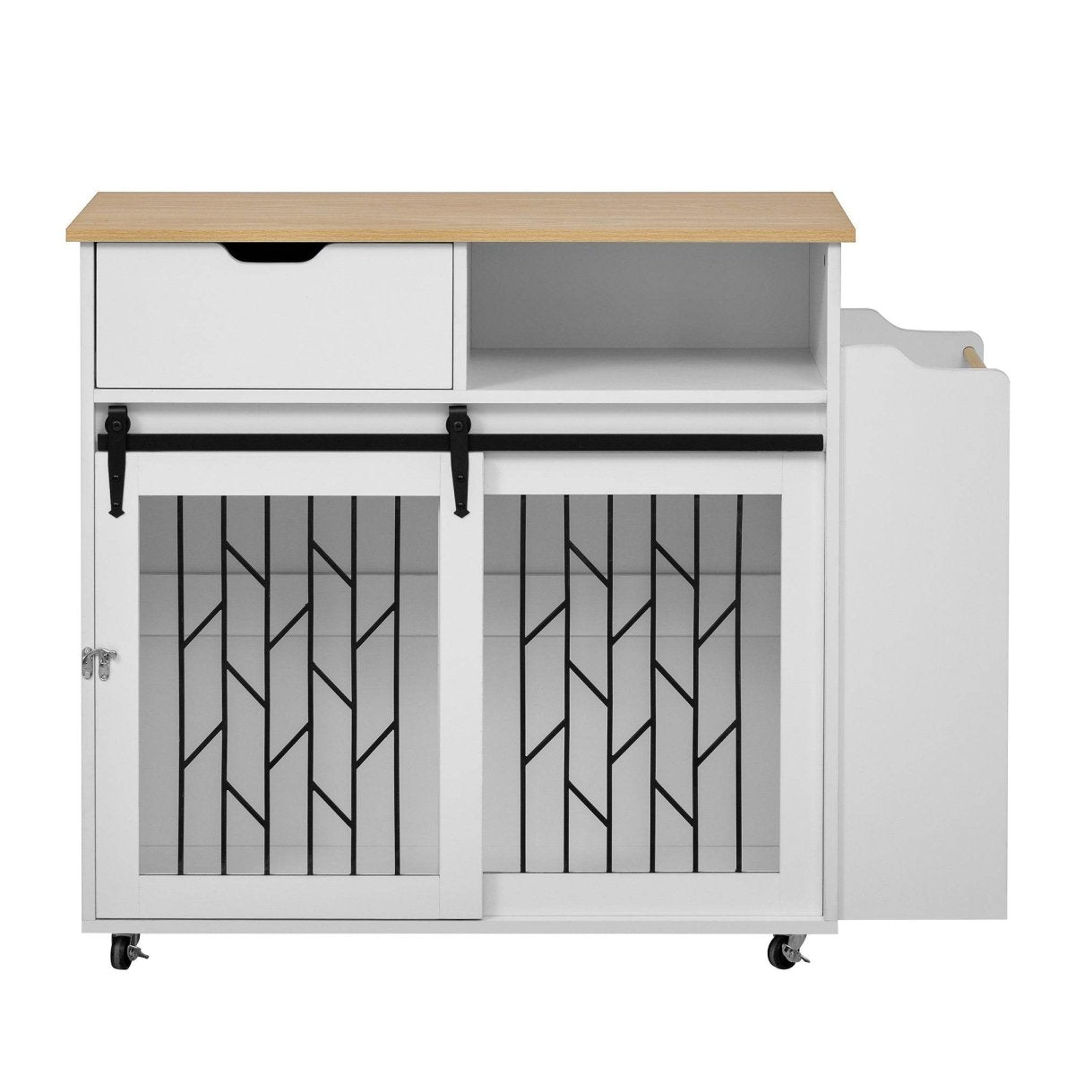 Modern Pet Friendly Dog Crate Kitchen Island End Table - Sleep Galleria