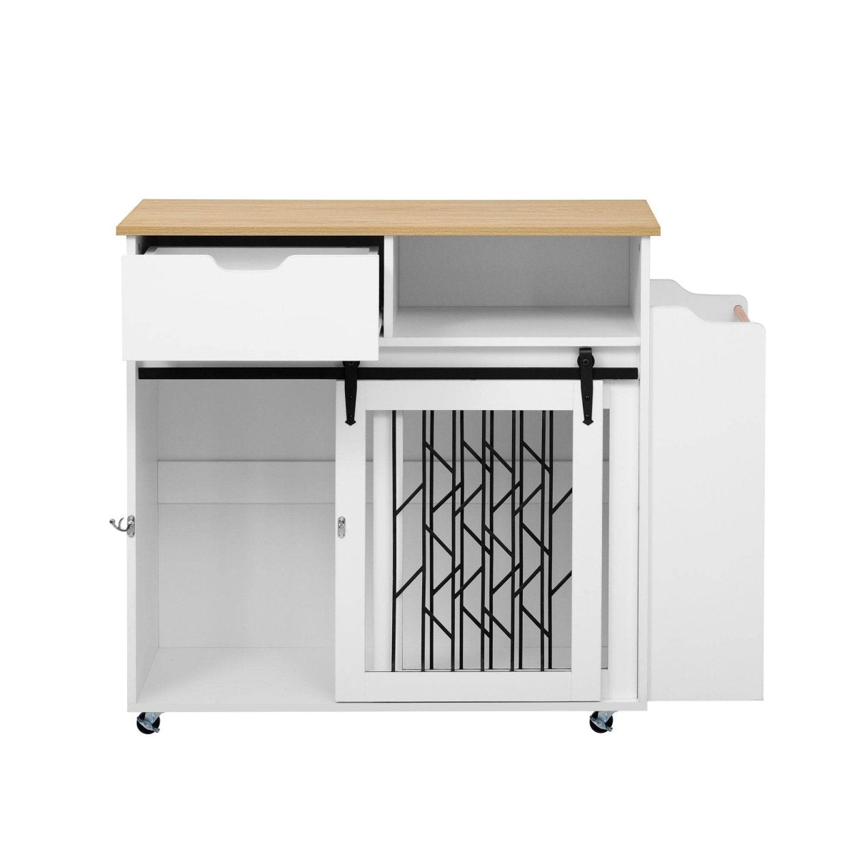 Modern Pet Friendly Dog Crate Kitchen Island End Table - Sleep Galleria