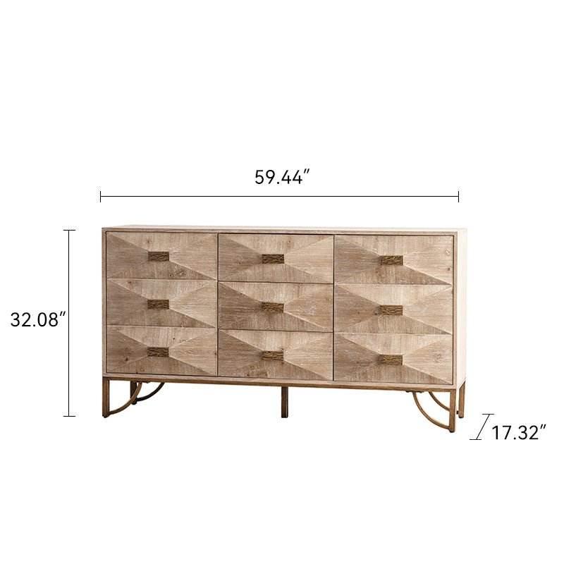 Modern Solid Wood 3-Drawer Dresser With Storage - Sleep Galleria