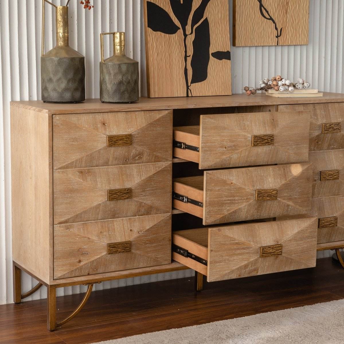 Modern Solid Wood 3-Drawer Dresser With Storage - Sleep Galleria