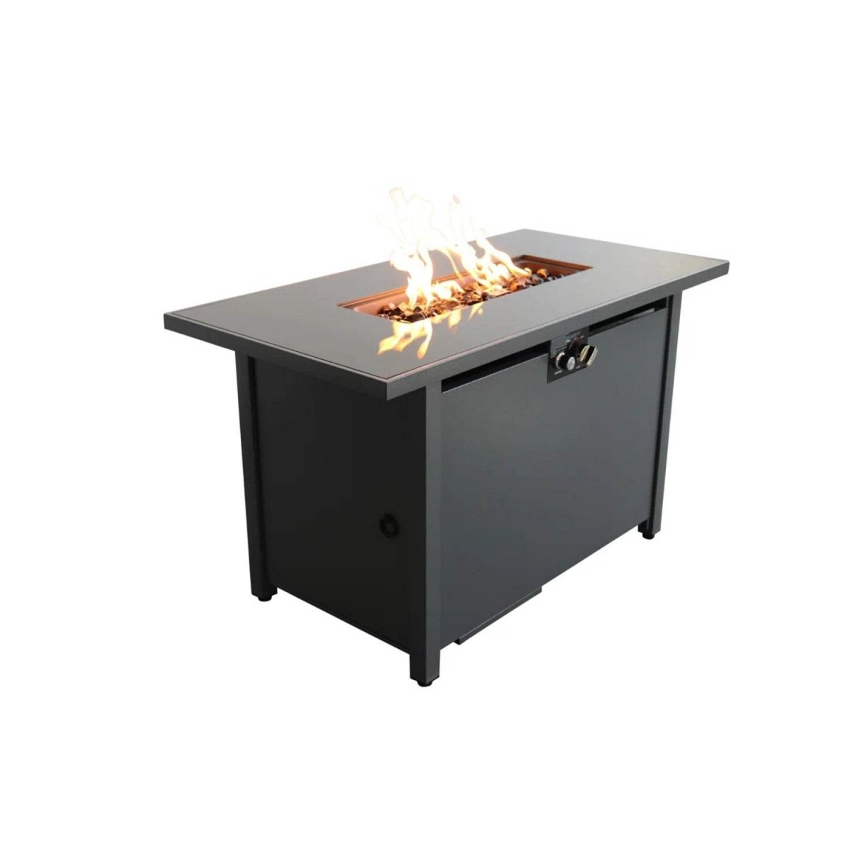 Modern Steel Propane Fire Pit Table With Lid Cover - Omega Lifestyles