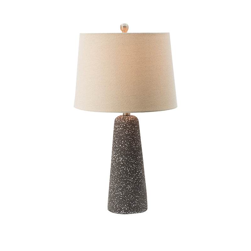Modern Stone Cone Table Lamp With Beige Drum Shade - Sleep Galleria