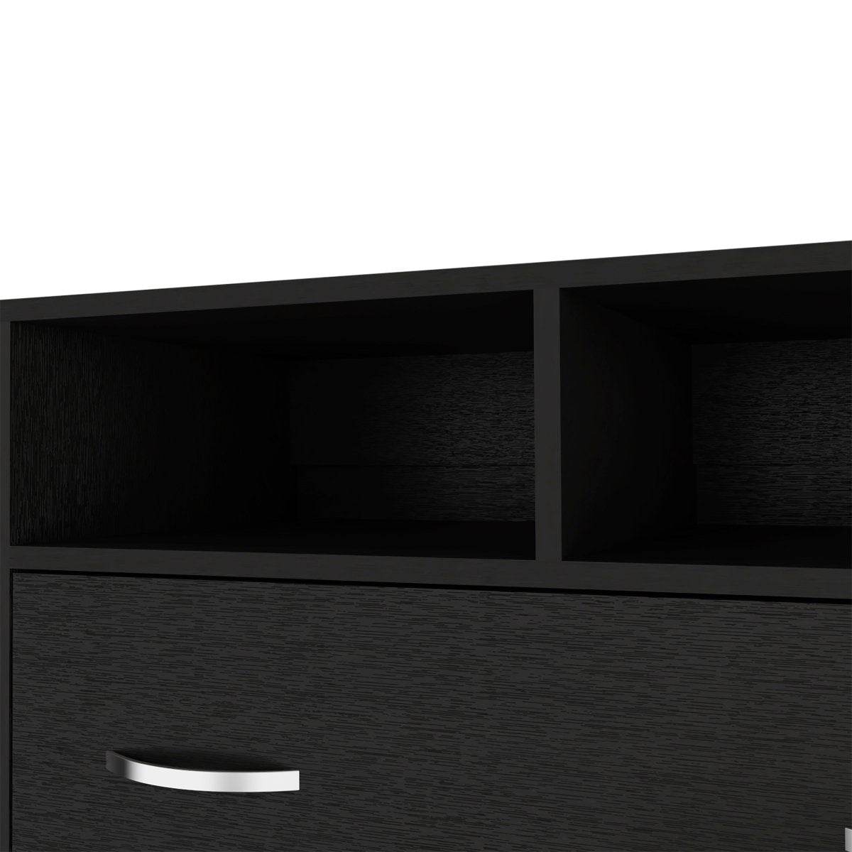 Modern Two Drawer Dresser With Shelves And Superior Top - Sleep Galleria