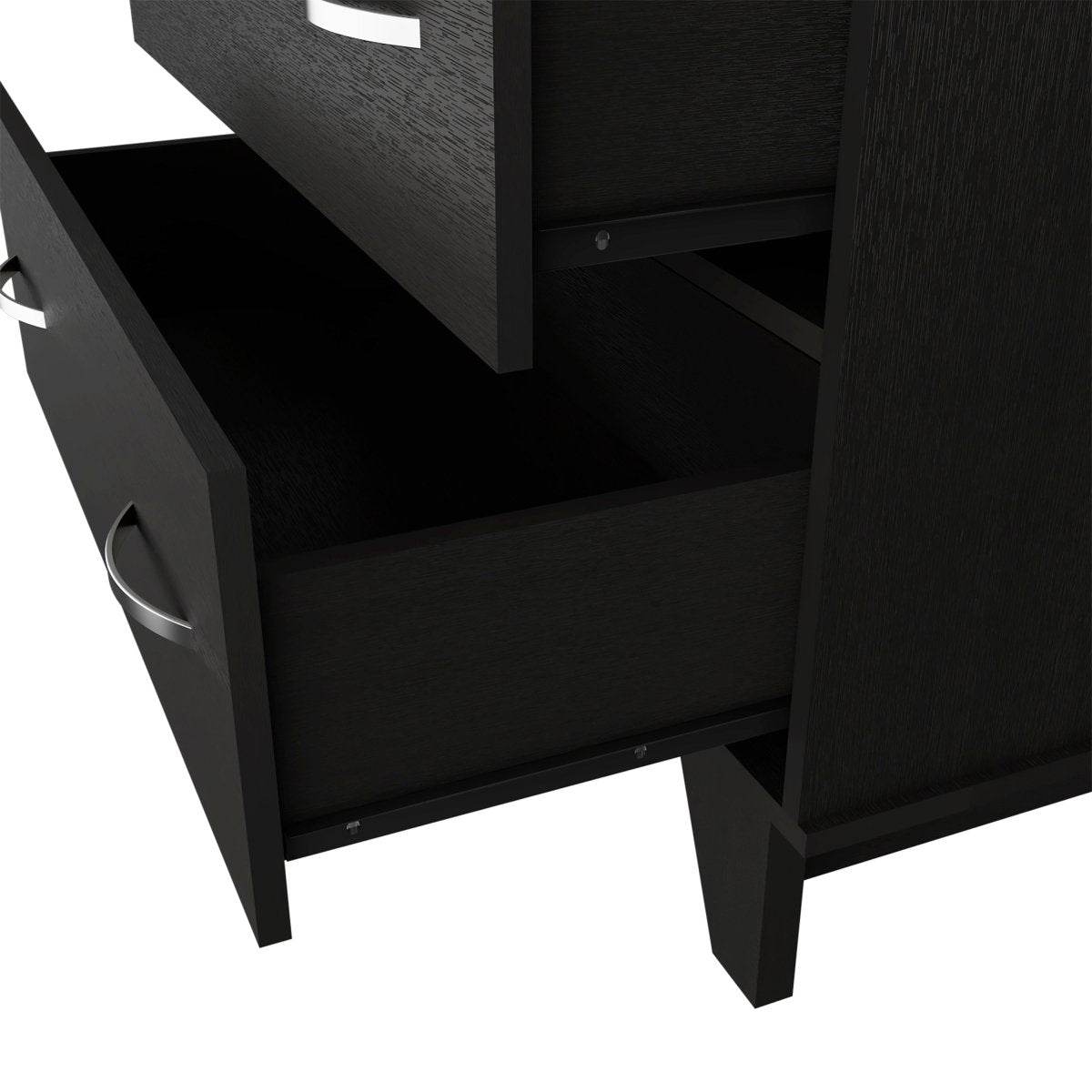 Modern Two Drawer Dresser With Shelves And Superior Top - Sleep Galleria