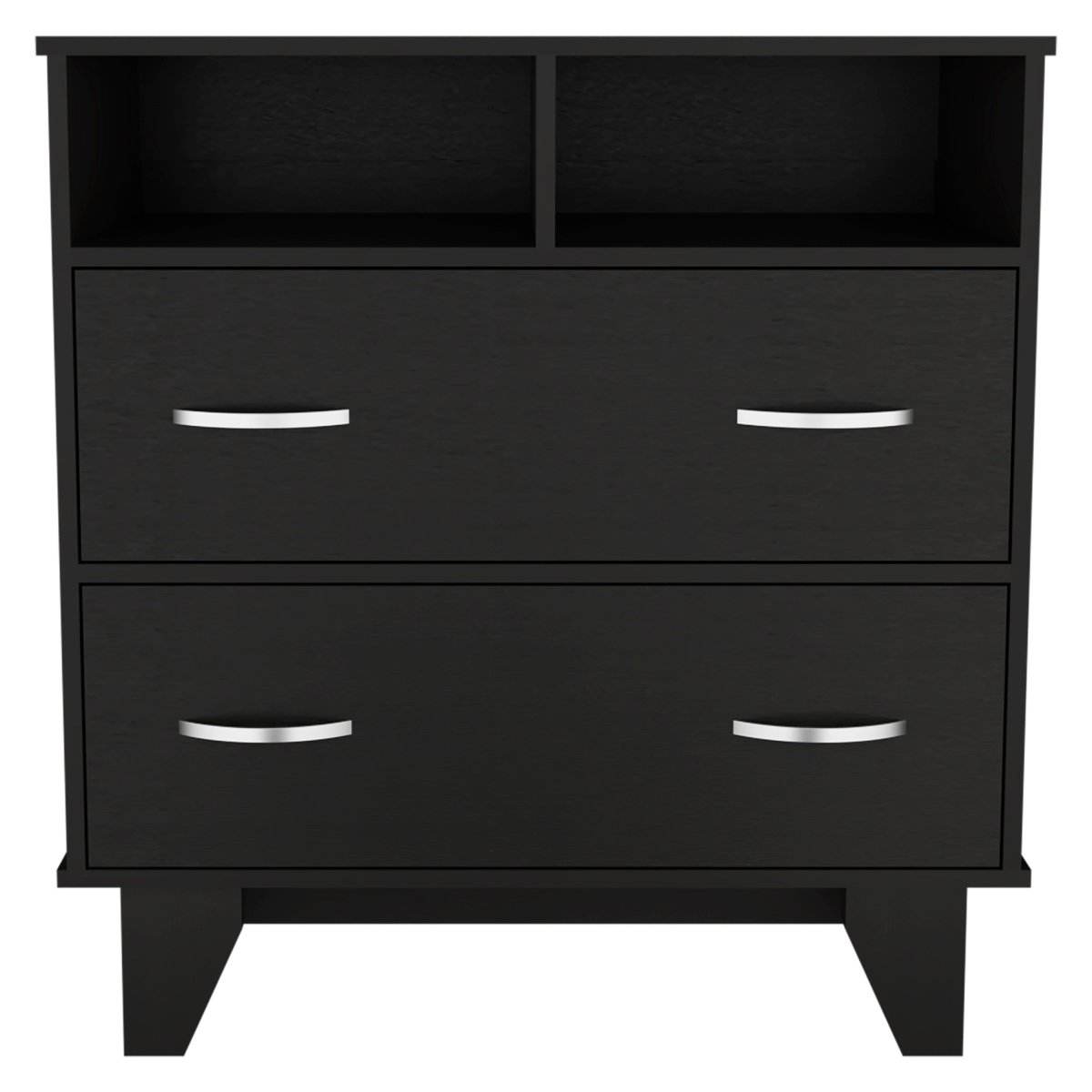 Modern Two Drawer Dresser With Shelves And Superior Top - Sleep Galleria