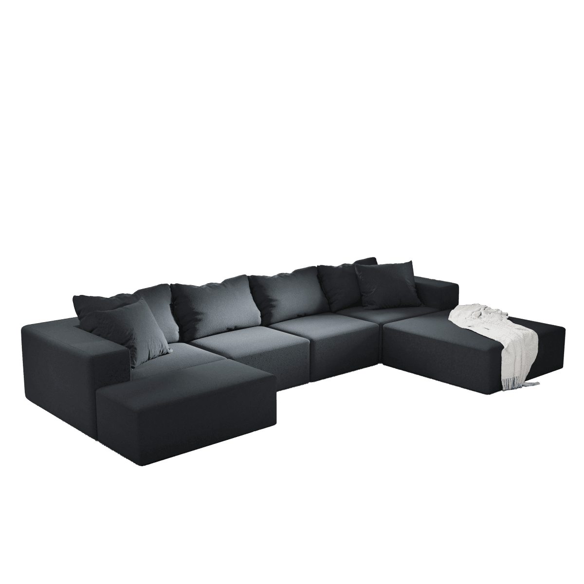 Modular Chenille Upholstered 6-Seat Sectional Sofa Set - Sleep Galleria
