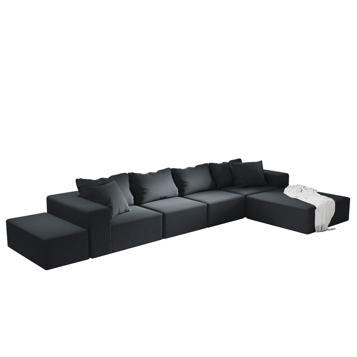 Modular Chenille Upholstered 6-Seat Sectional Sofa Set - Sleep Galleria