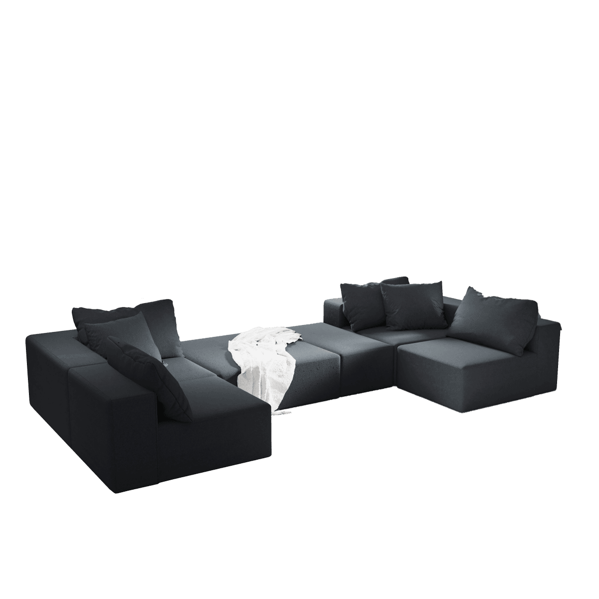 Modular Chenille Upholstered 6-Seat Sectional Sofa Set - Sleep Galleria