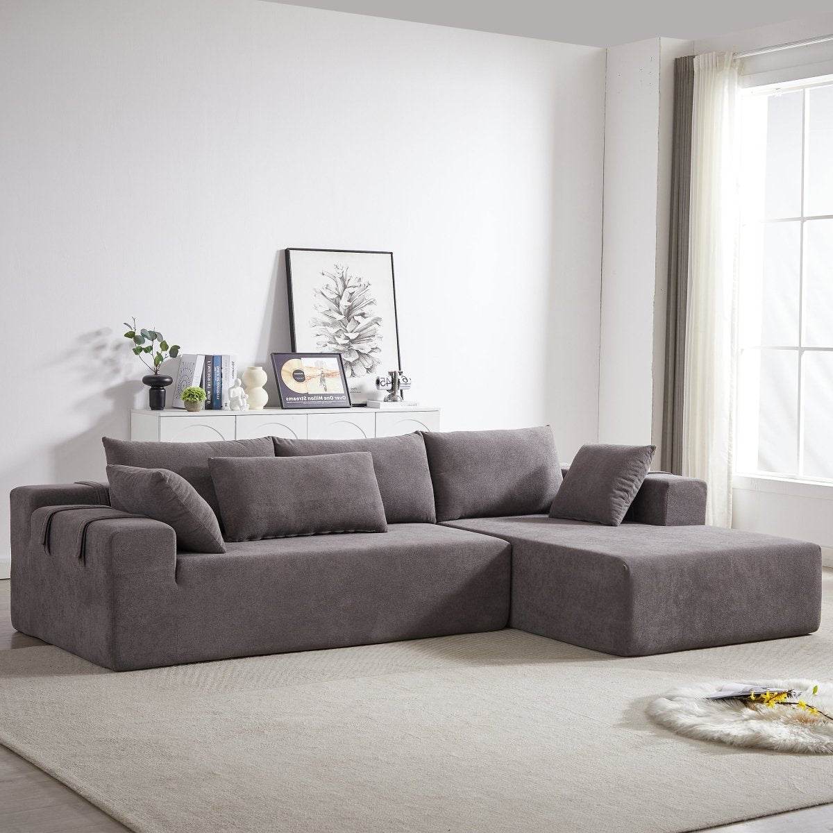 Modular Chenille Upholstered Convertible Sectional Sofa Set - Sleep Galleria