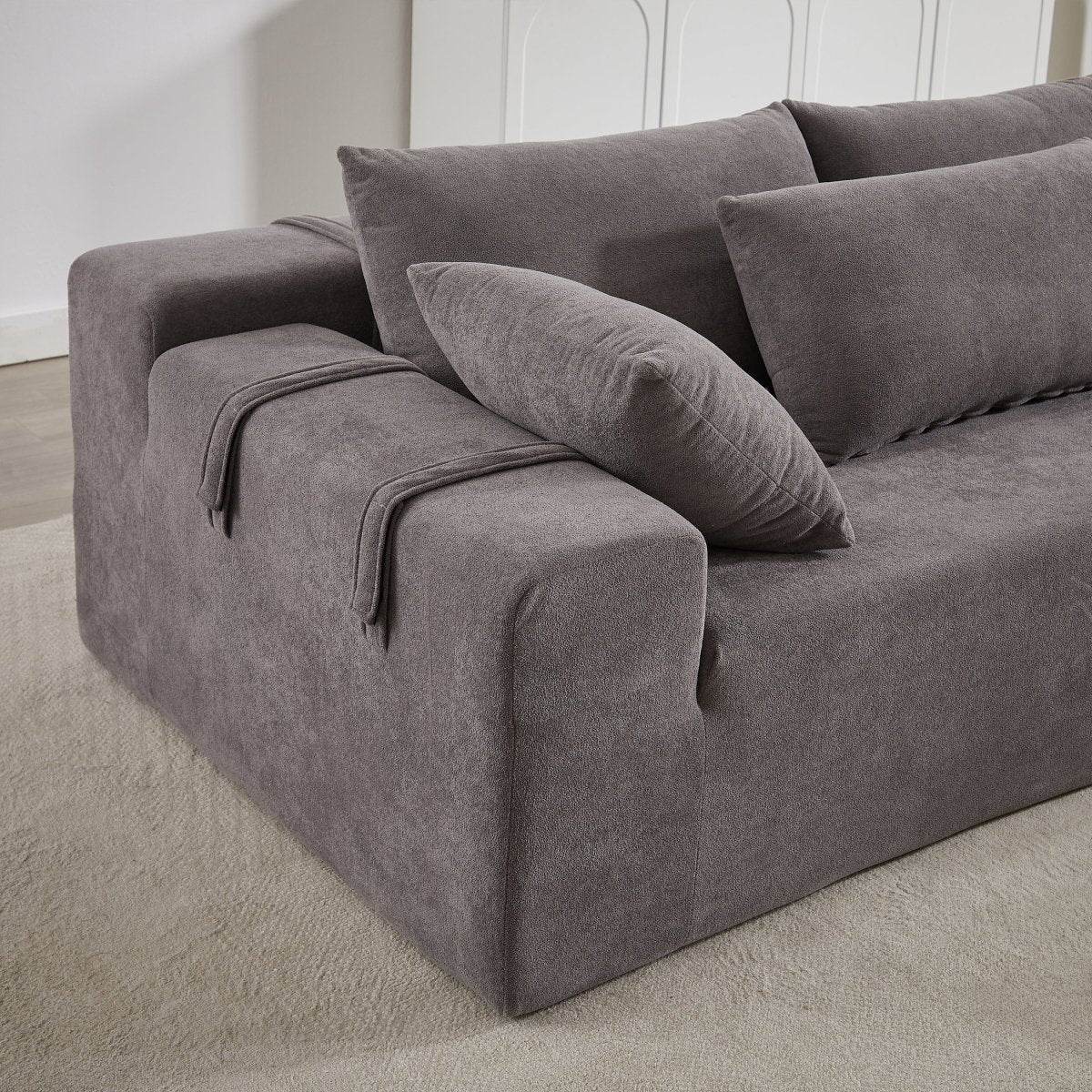 Modular Chenille Upholstered Convertible Sectional Sofa Set - Sleep Galleria