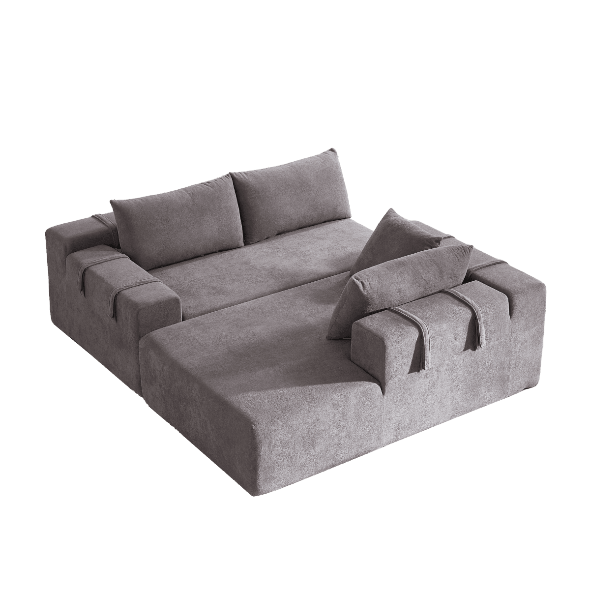 Modular Chenille Upholstered Convertible Sectional Sofa Set - Sleep Galleria