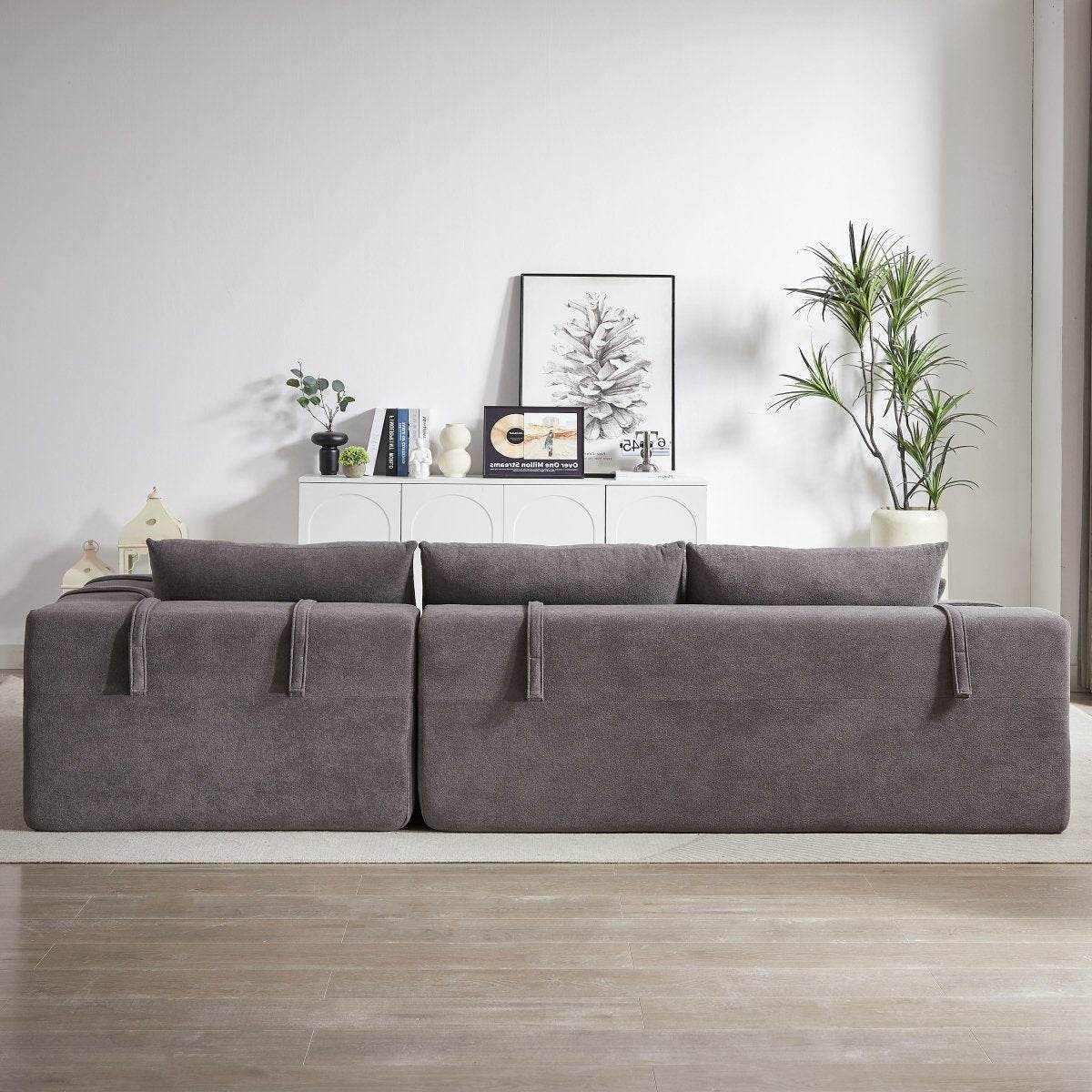Modular Chenille Upholstered Convertible Sectional Sofa Set - Sleep Galleria