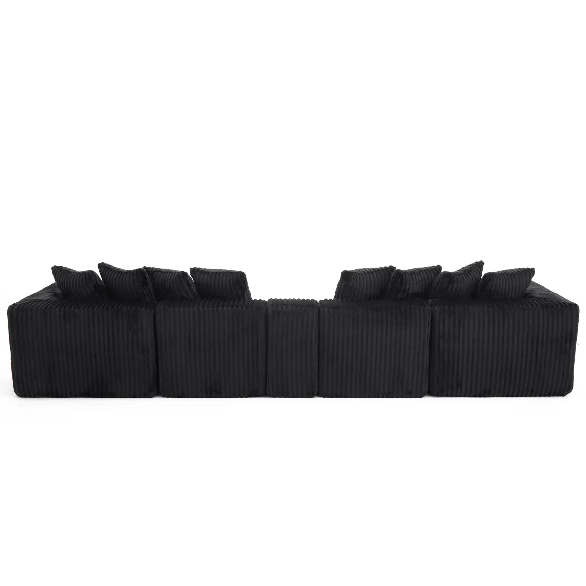 Modular U-Shaped 6-Seat Corduroy Sofa With Console - Omega Lifestyles