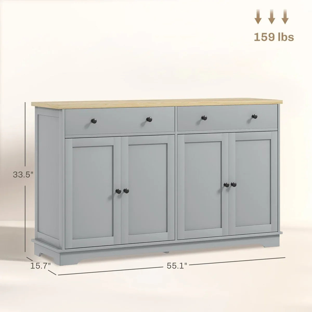 Nordic Style Buffet Cabinet Sideboard With Storage Drawers - Omega Lifestyles