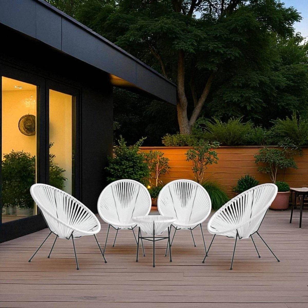 Outdoor 4 - Person Aluminium Powder - Coated Steel Conversation Set - Serenova - Omega Lifestyles