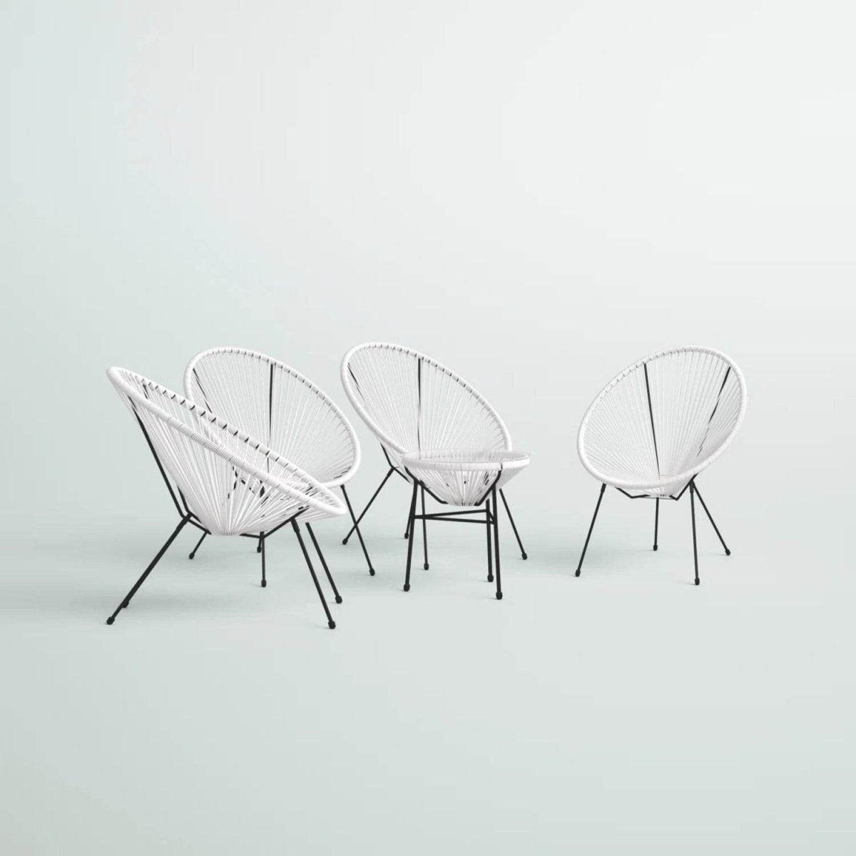 Outdoor 4 - Person Aluminium Powder - Coated Steel Conversation Set - Serenova - Omega Lifestyles