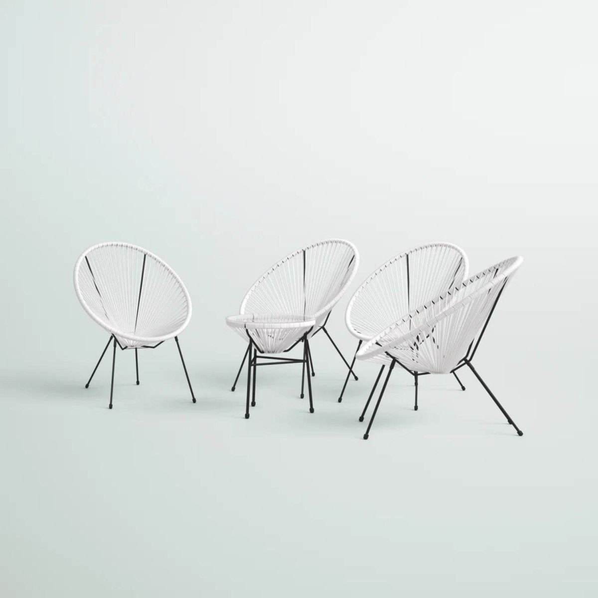 Outdoor 4 - Person Aluminium Powder - Coated Steel Conversation Set - Serenova - Omega Lifestyles