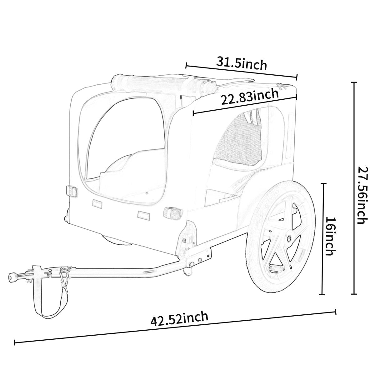 Outdoor Heavy Duty Collapsible Steel Pet Bike Trailer - Omega Lifestyles