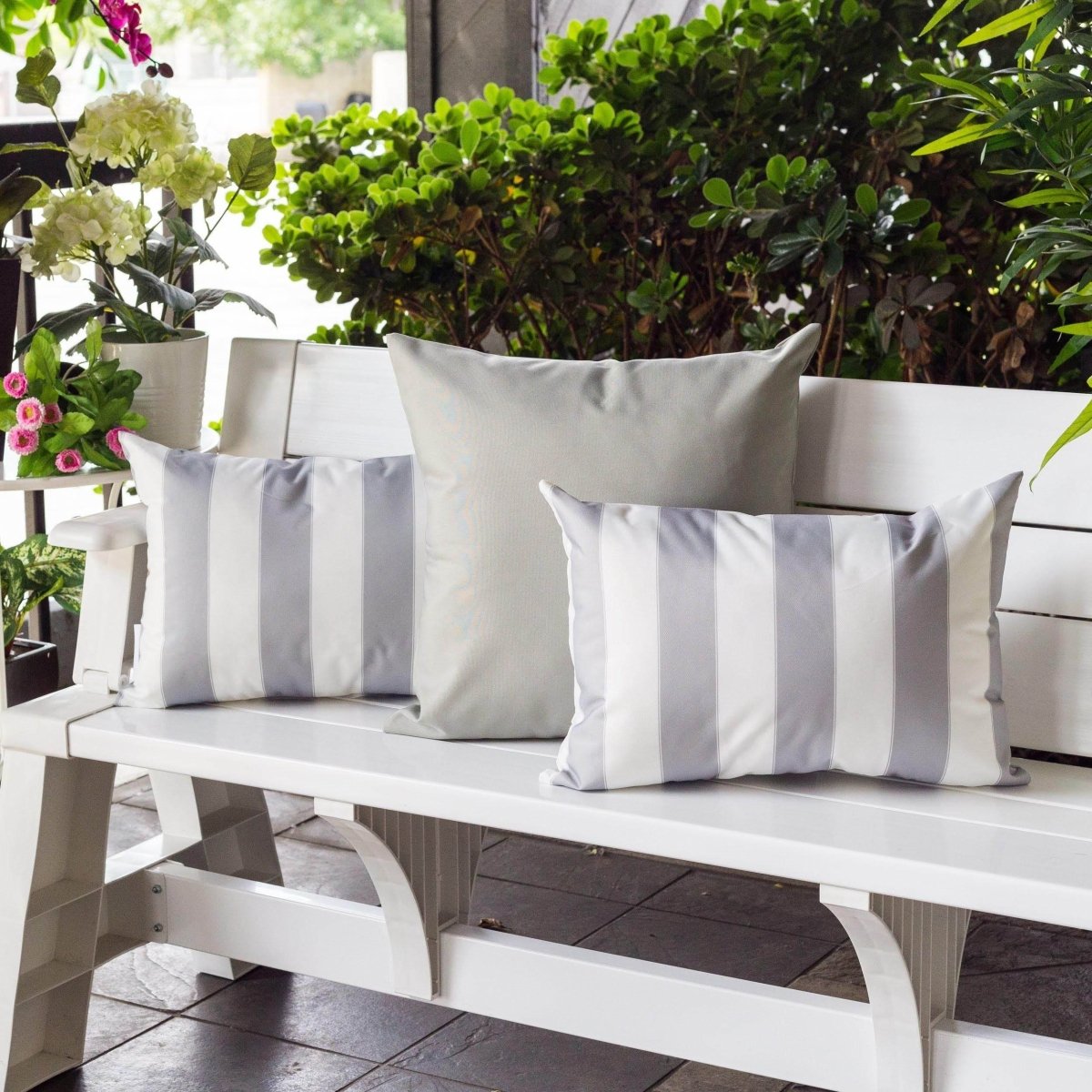 Outdoor Silver Weather - Resistant 14x20 Polyester Pillow - Serenova - Omega Lifestyles