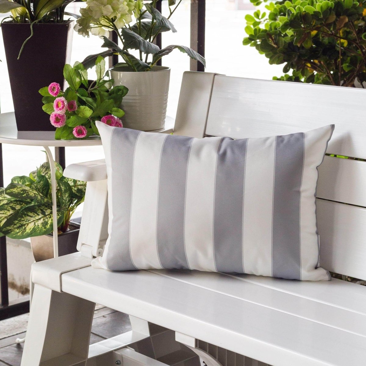 Outdoor Silver Weather - Resistant 14x20 Polyester Pillow - Serenova - Omega Lifestyles