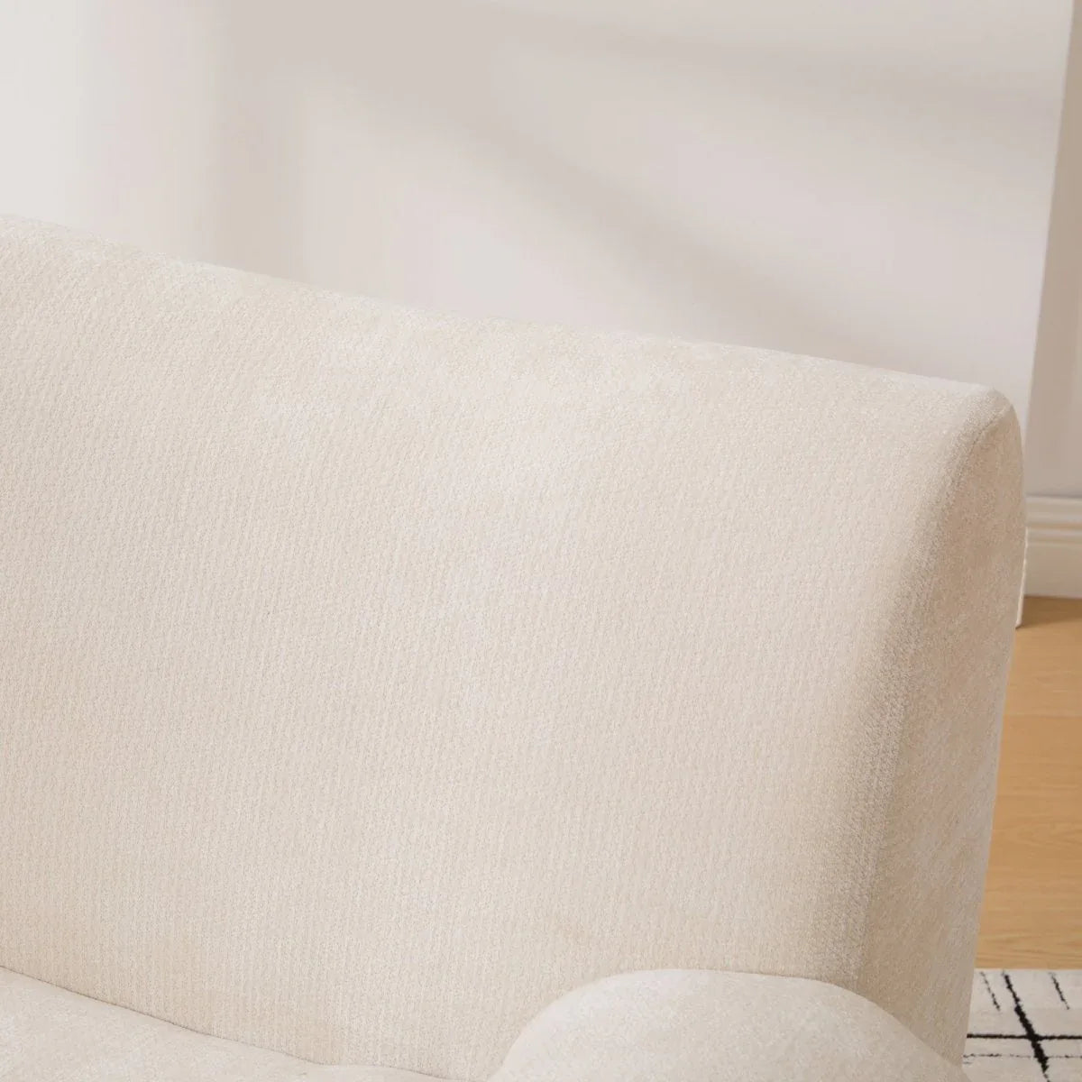 Oversized Chenille Foam Filled Beige Armchair - Omega Lifestyles