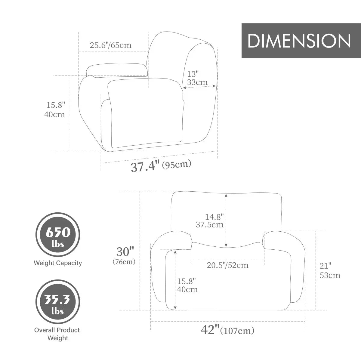 Oversized Chenille Foam Filled Beige Armchair - Omega Lifestyles
