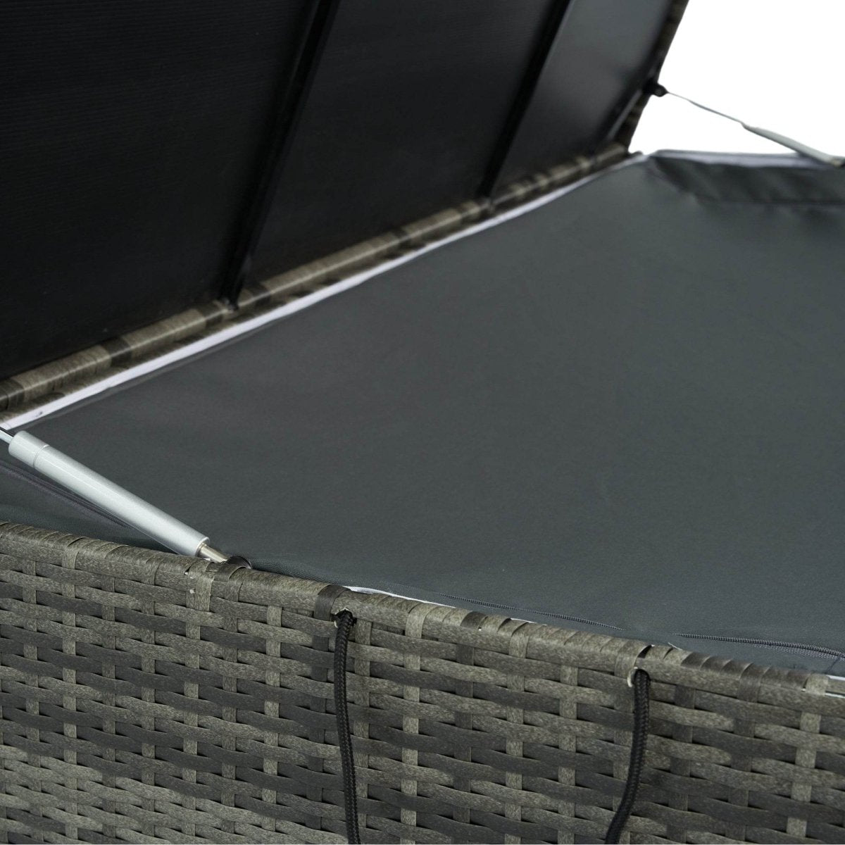 Oversized Grey PE Rattan Waterproof Outdoor Storage Box - Omega Lifestyles