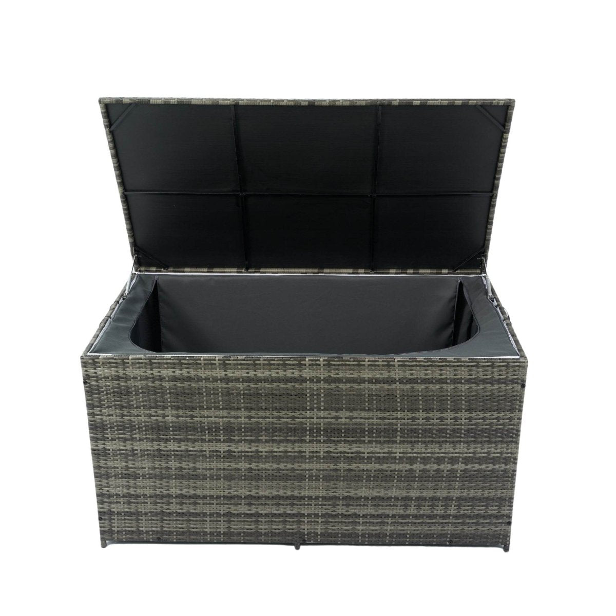 Oversized Grey PE Rattan Waterproof Outdoor Storage Box - Omega Lifestyles
