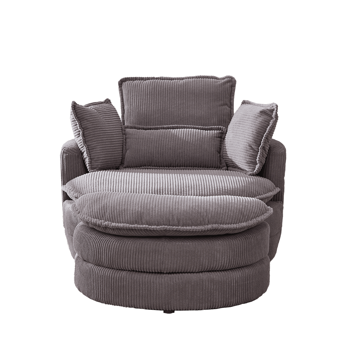 Oversized Modern Corduroy Swivel Chair With Ottoman - Sleep Galleria