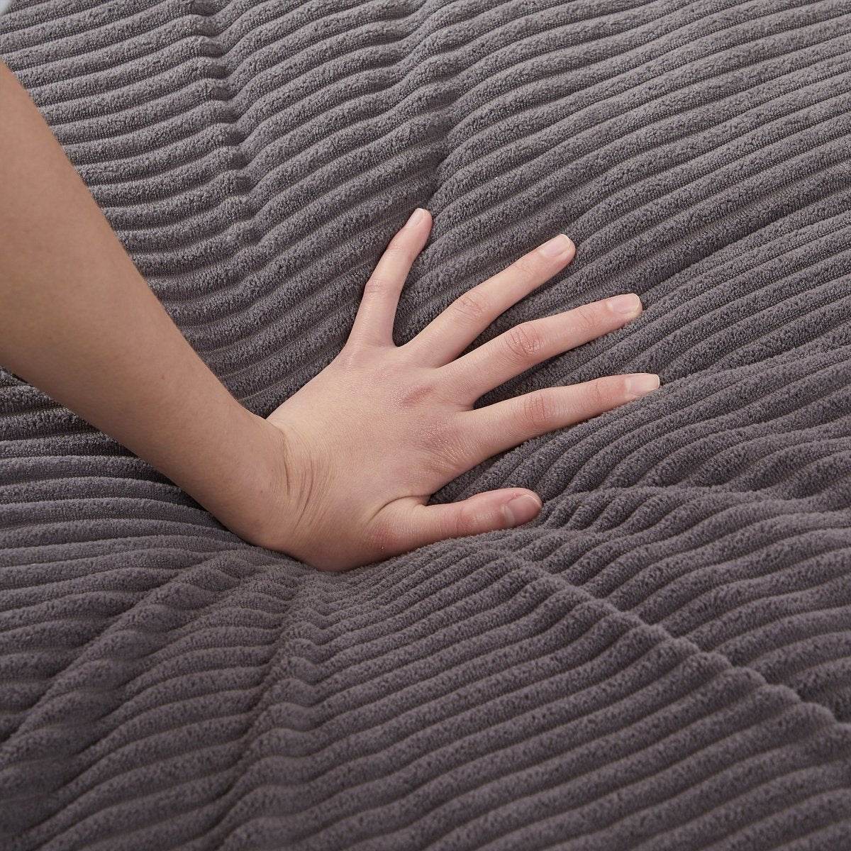 Oversized Modern Corduroy Swivel Chair With Ottoman - Sleep Galleria