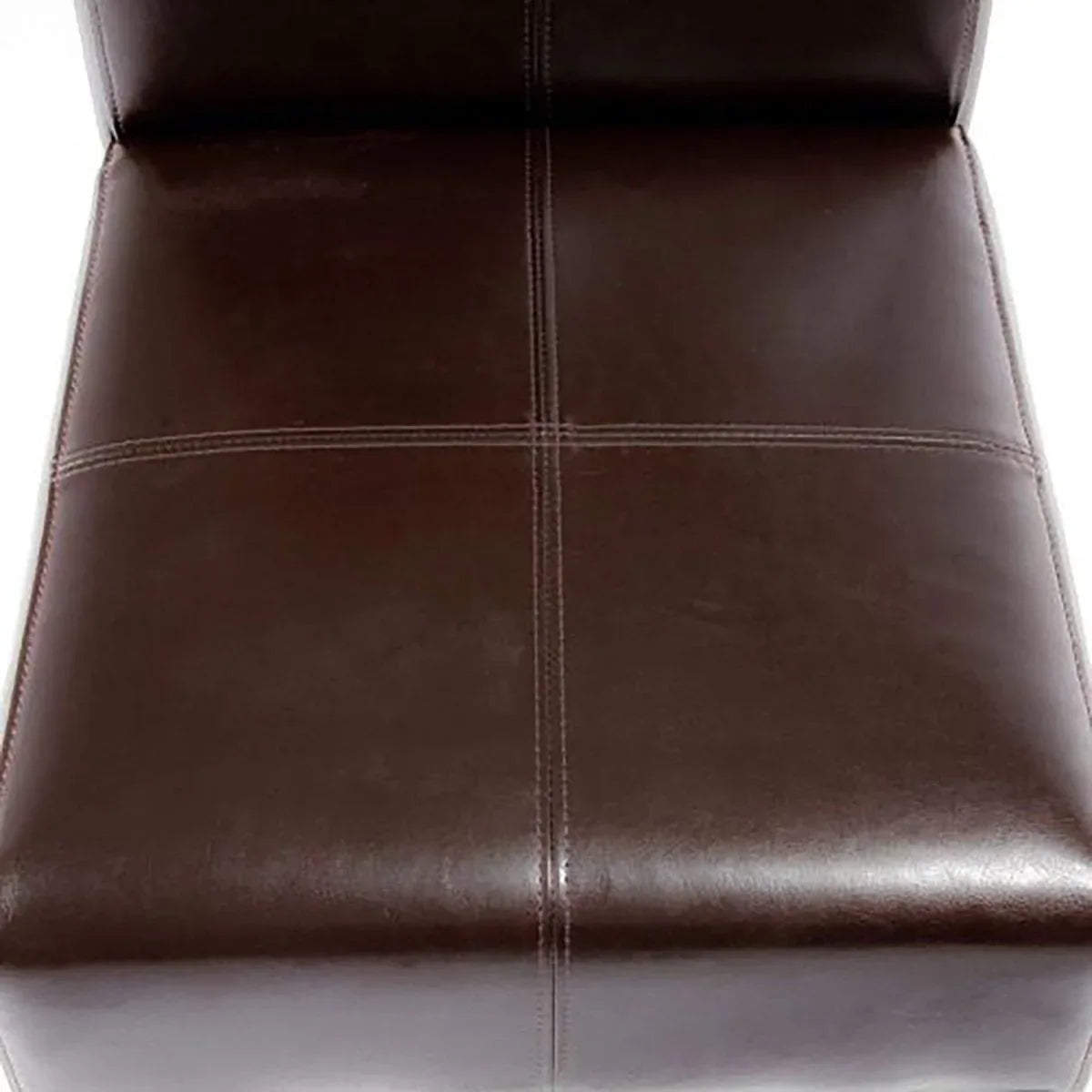 Pair Of Chocolate Leather Dining Chairs 2-Piece Set - Omega Lifestyles
