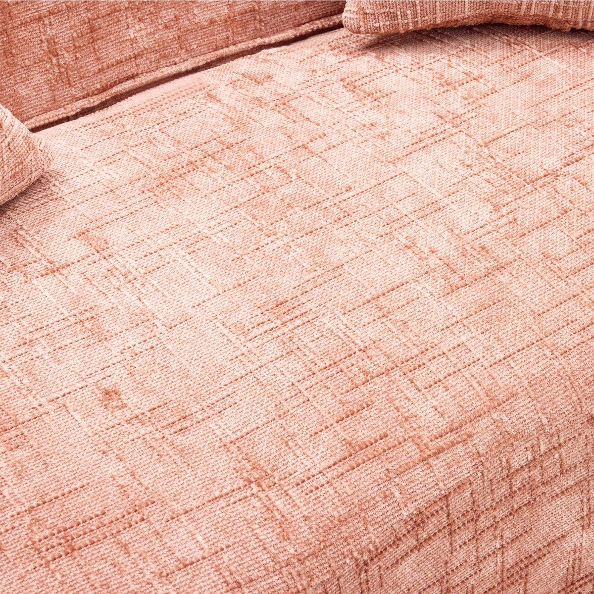 Pink Chenille Foam Spring Two-Seater Sofa With Pillows - Omega Lifestyles