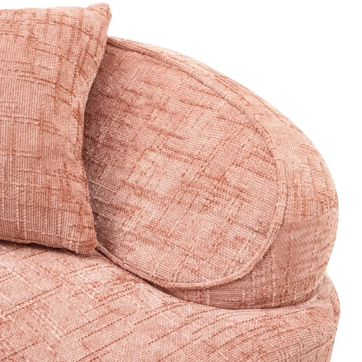 Pink Chenille Foam Spring Two-Seater Sofa With Pillows - Omega Lifestyles
