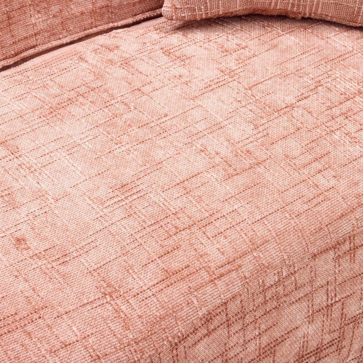 Pink Chenille Foam Spring Two-Seater Sofa With Pillows - Omega Lifestyles