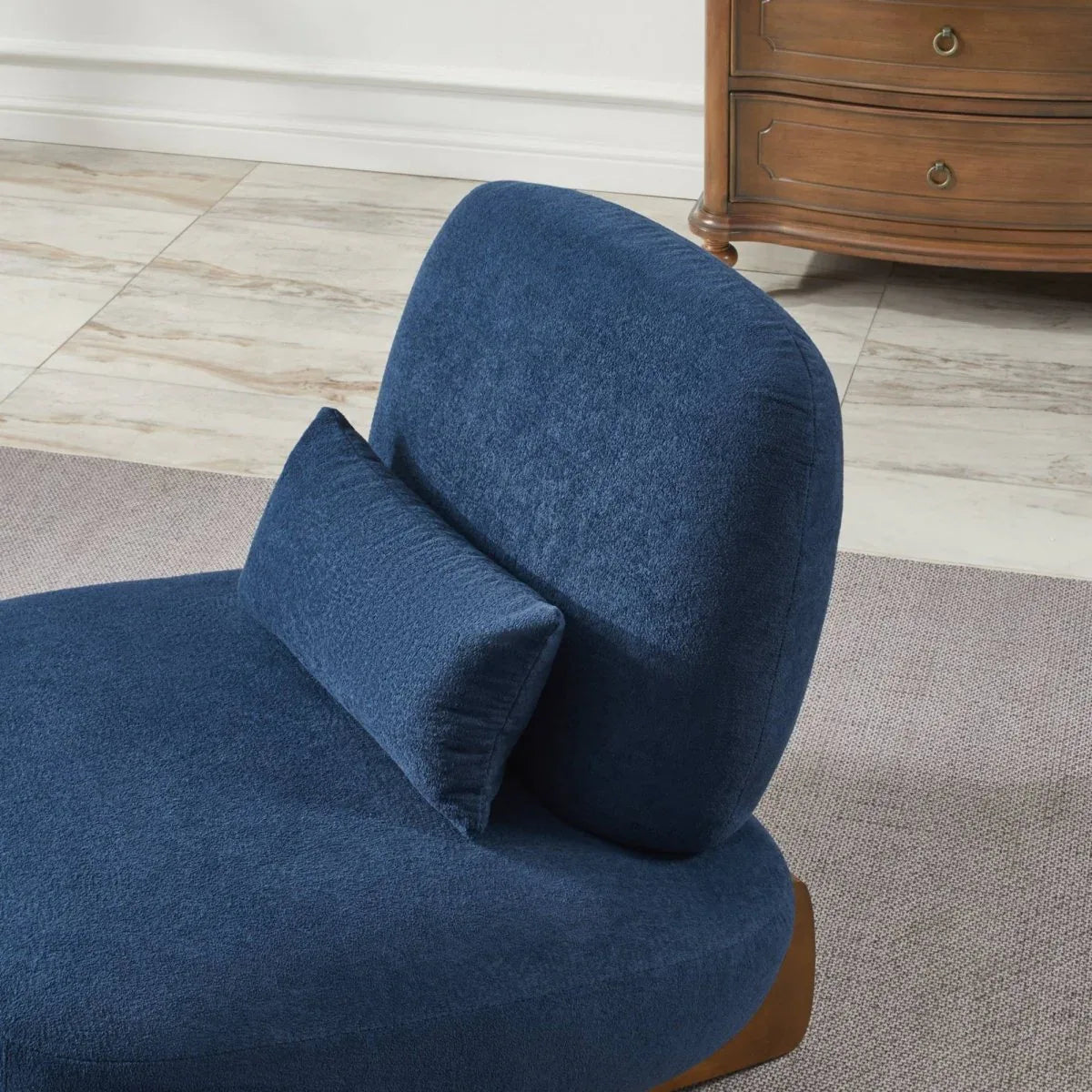 Plush Blue Fabric Accent Chair For Living Room - Omega Lifestyles