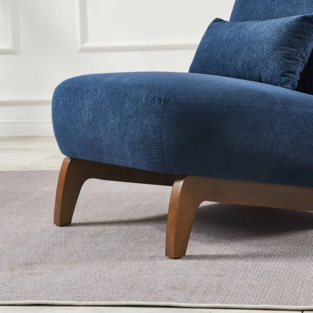 Plush Blue Fabric Accent Chair For Living Room - Omega Lifestyles