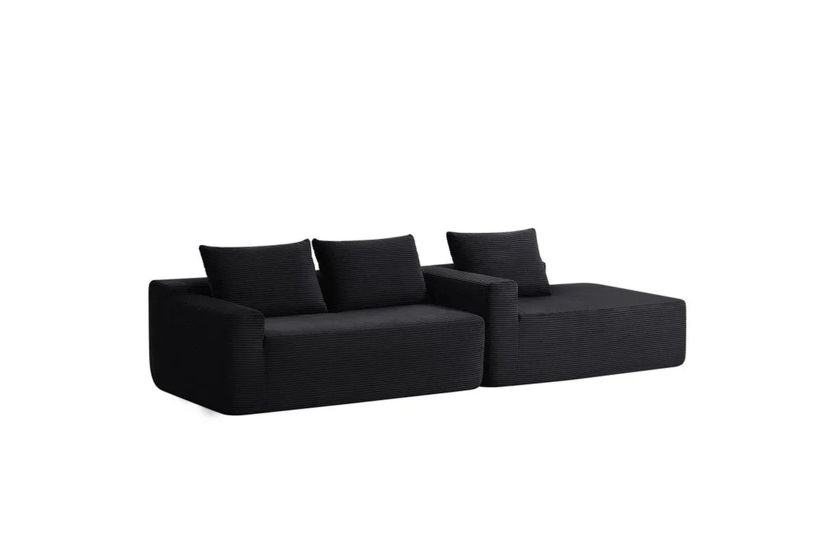 Plush Corduroy Modular Sectional Sofa With Chaise - Omega Lifestyles