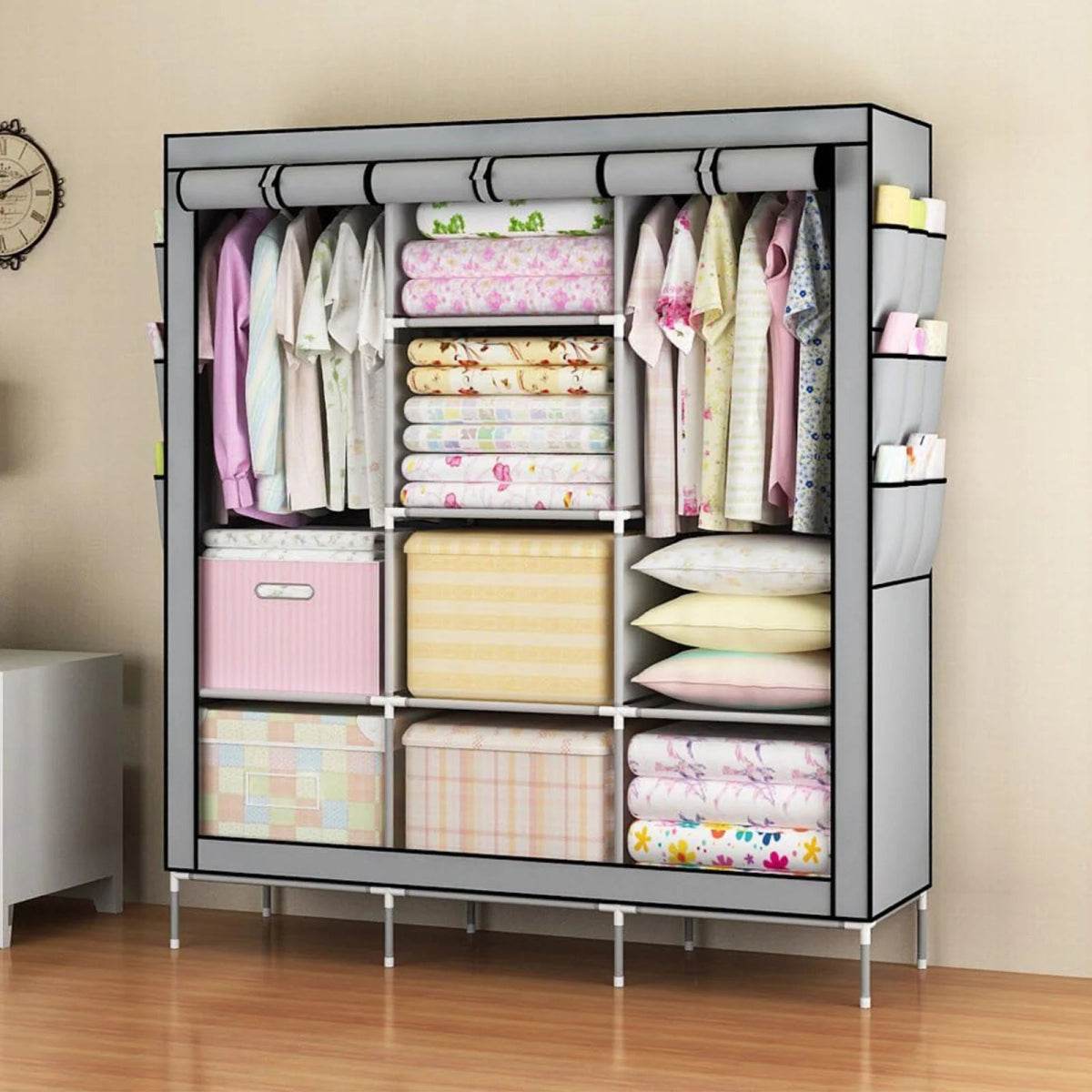 Portable Fabric Closet Organizer Wardrobe Storage Rack - Omega Lifestyles