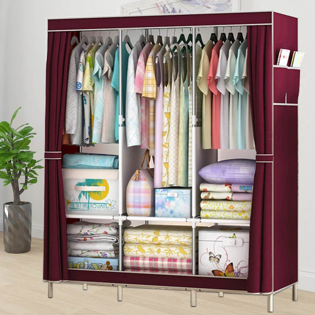 Portable Fabric Closet Organizer Wardrobe Storage Rack - Omega Lifestyles
