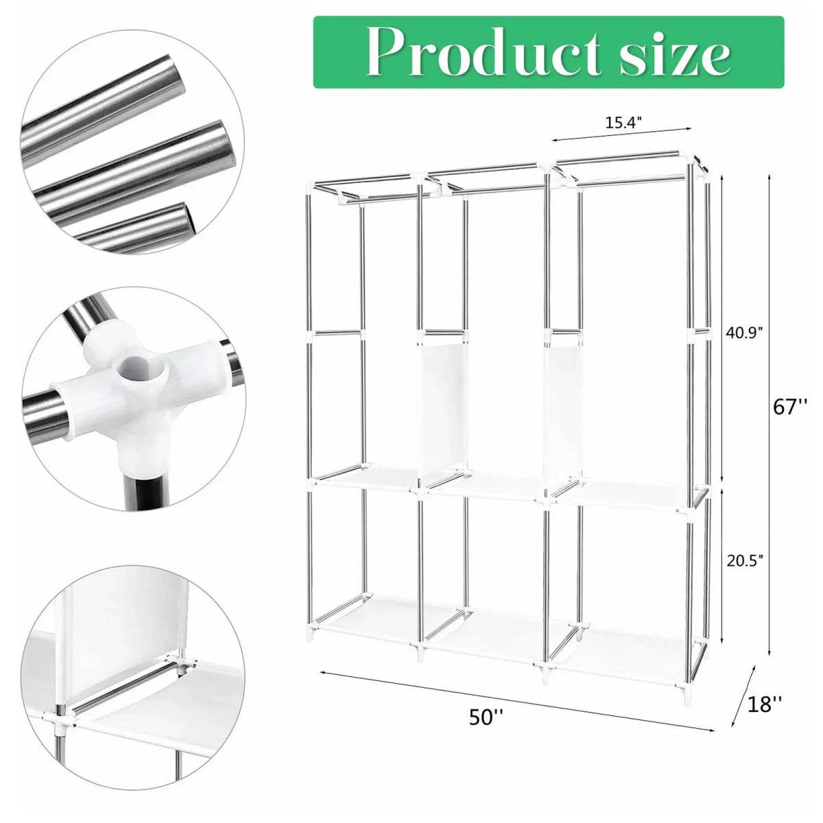 Portable Fabric Closet Organizer Wardrobe Storage Rack - Omega Lifestyles