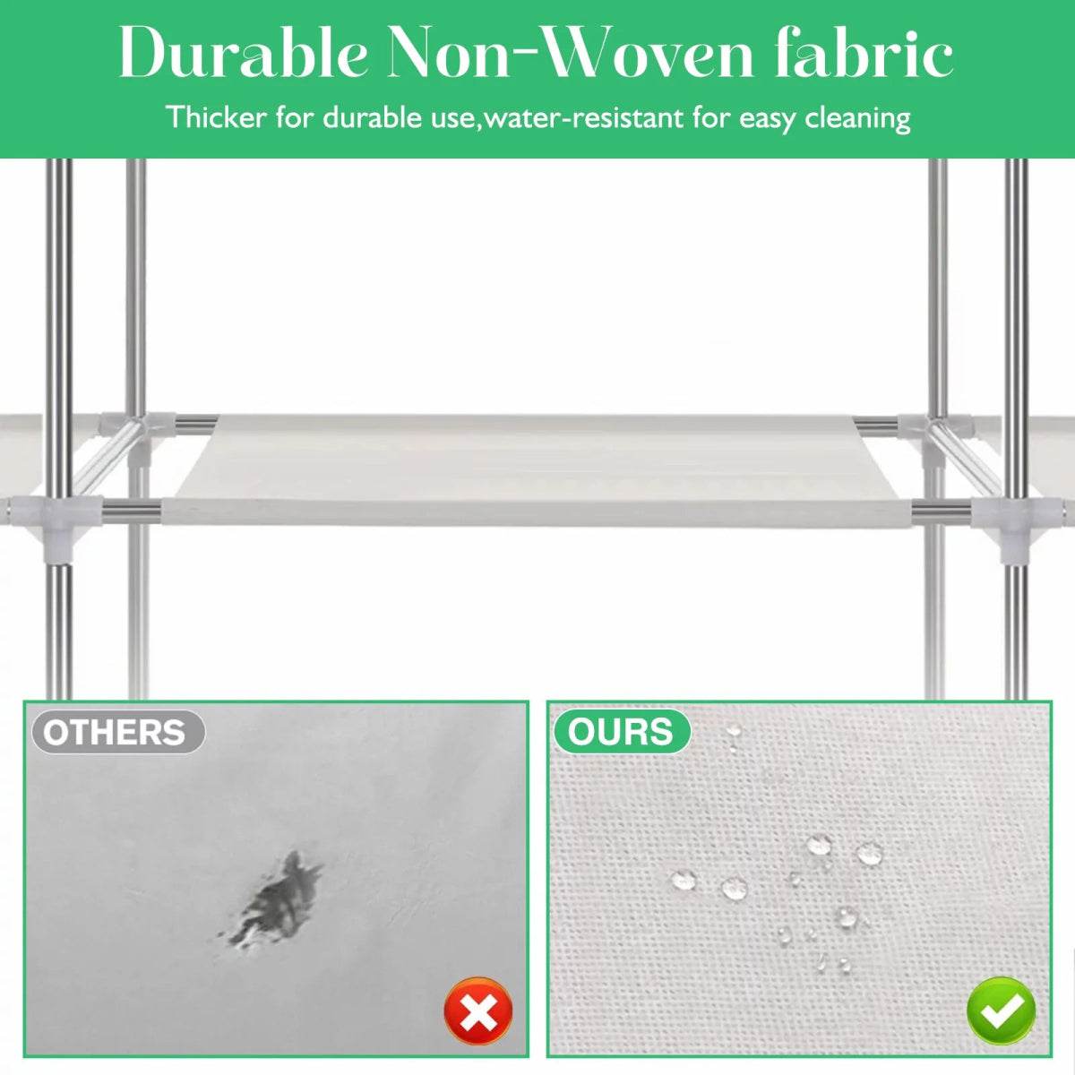 Portable Fabric Closet Organizer Wardrobe Storage Rack - Omega Lifestyles